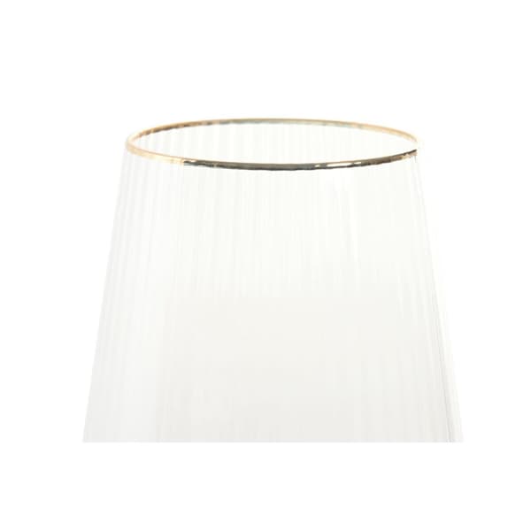 Platt champagne- och cavaglas Home ESPRIT Transparent Gyllene Glas 400 ml (6 antal)