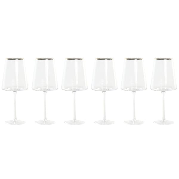 Platt champagne- och cavaglas Home ESPRIT Transparent Gyllene Glas 400 ml (6 antal)