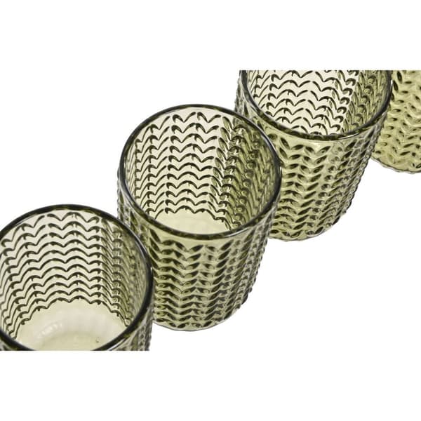 Glasset Home ESPRIT Grön Glas Med relief 420 ml (6 antal)