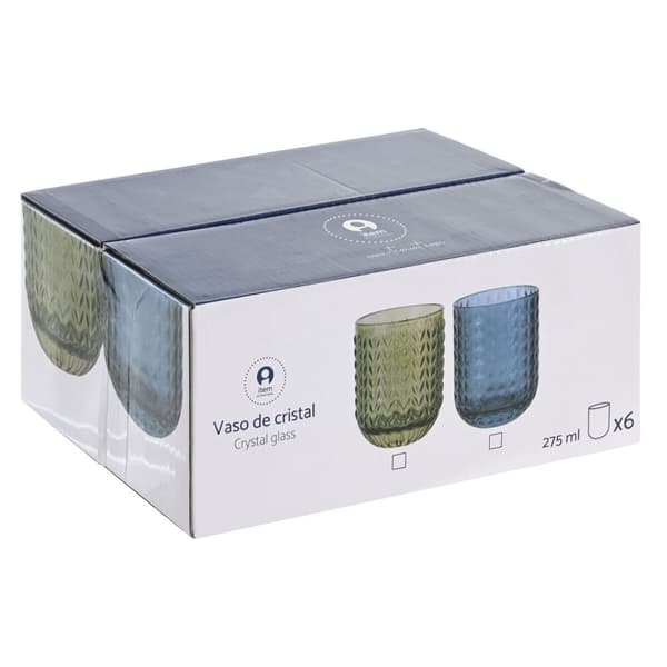 Glasset Home ESPRIT Blå Glas 275 ml (6 antal)