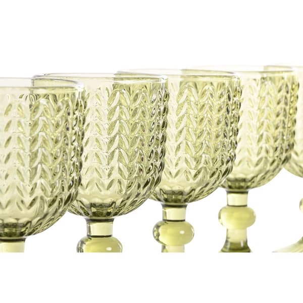 Sæt med glas Home ESPRIT Grøn Krystal 260 ml (6 enheder)