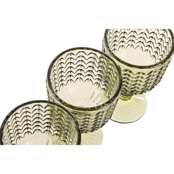 Sæt med glas Home ESPRIT Grøn Krystal 260 ml (6 enheder)