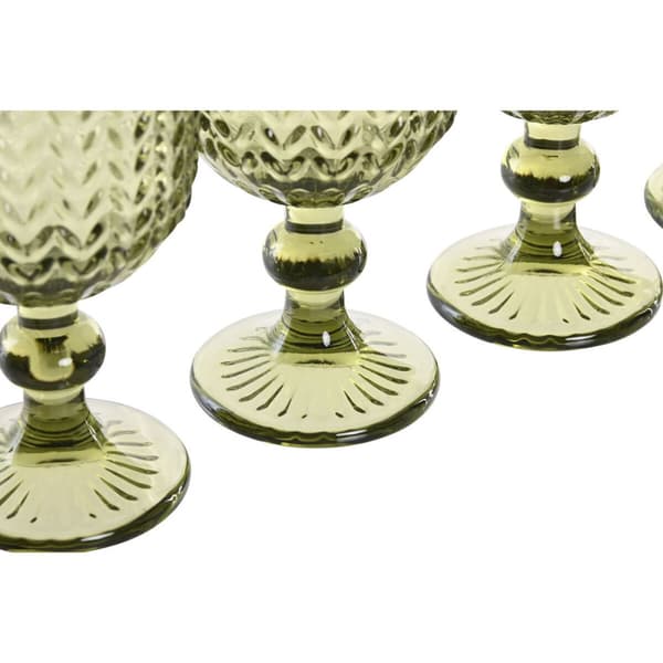 Sæt med glas Home ESPRIT Grøn Krystal 260 ml (6 enheder)