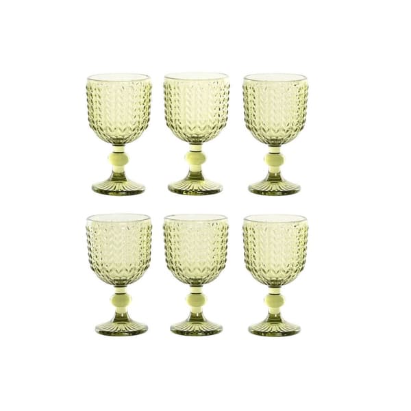 Sæt med glas Home ESPRIT Grøn Krystal 260 ml (6 enheder)