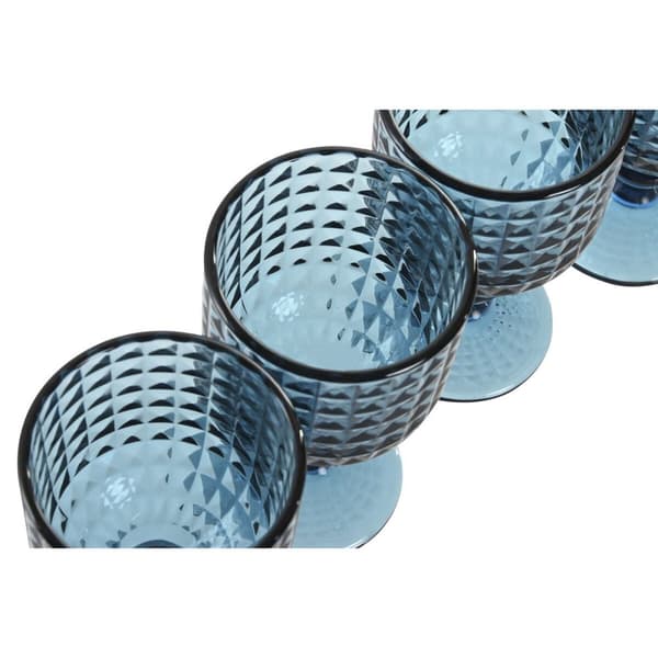 Sæt med glas Home ESPRIT Blå Krystal 260 ml (6 enheder)