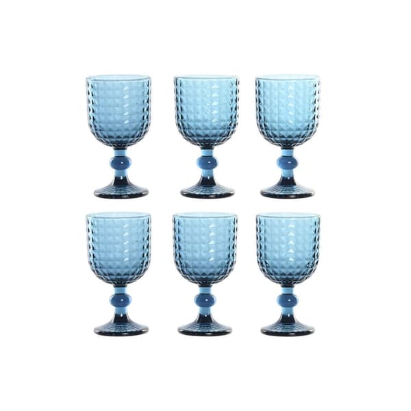 Sæt med glas Home ESPRIT Blå Krystal 260 ml (6 enheder)