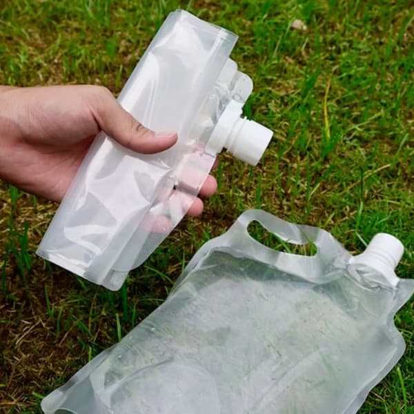 Utomhuscamping 2L hopfällbar vattenpåse, transparent vattenpåse, dricksvattenpåse, hopfällbar vattenflaska, återanvändbar vattenpåse