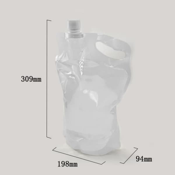 Utomhuscamping 2L hopfällbar vattenpåse, transparent vattenpåse, dricksvattenpåse, hopfällbar vattenflaska, återanvändbar vattenpåse