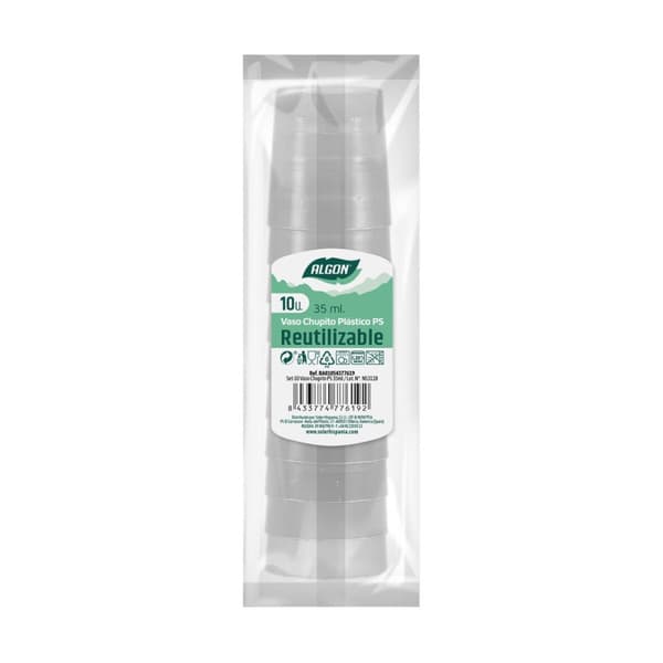 Set med snapsglas Algon Återanvändningsbar Transparent 10 Delar 35 ml (50 antal)