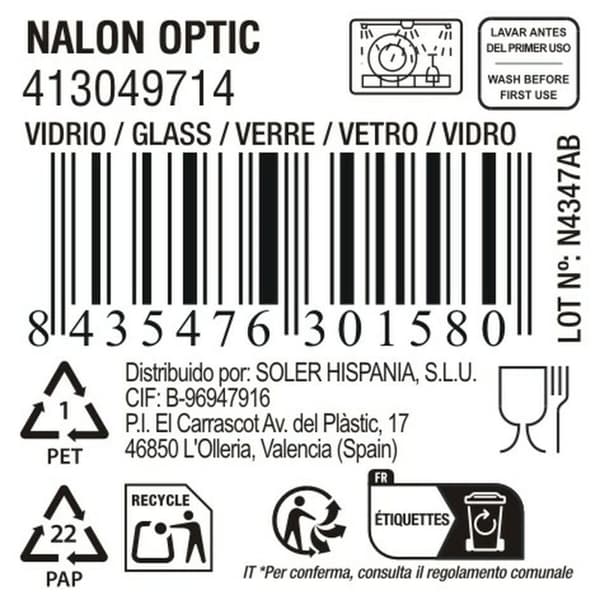 Glas för vatten La Mediterránea Nalon optic (36 antal)