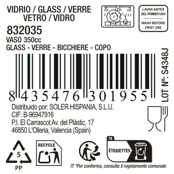 Glas för vatten La Mediterránea Shard (48 antal)