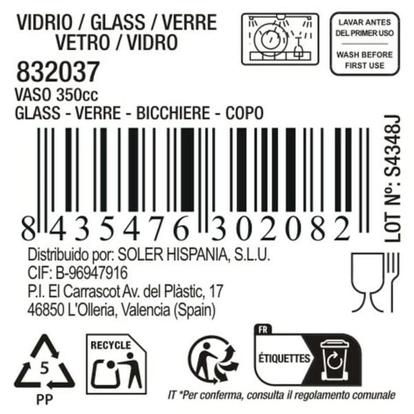 Glas för vatten La Mediterránea Ciclon (48 antal)
