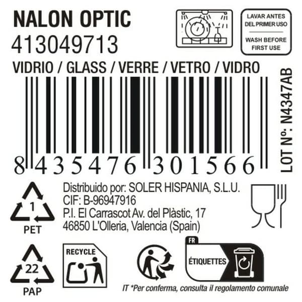 Glas för vatten La Mediterránea Nalon optic (48 antal)