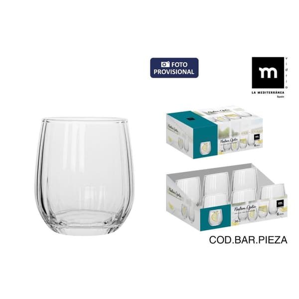 Glas för vatten La Mediterránea Nalon optic (48 antal)