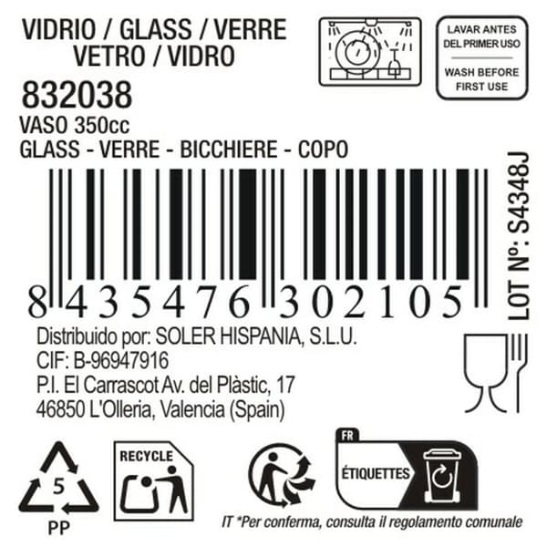 Glas för vatten La Mediterránea Vortice (48 antal)