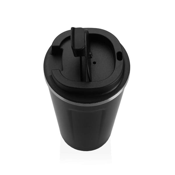 Glas med lock Versa Svart Stål polypropen 510 ml