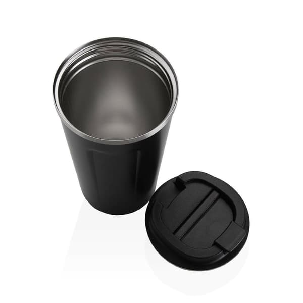 Glas med lock Versa Svart Stål polypropen 510 ml