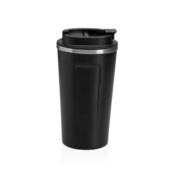 Glas med lock Versa Svart Stål polypropen 510 ml