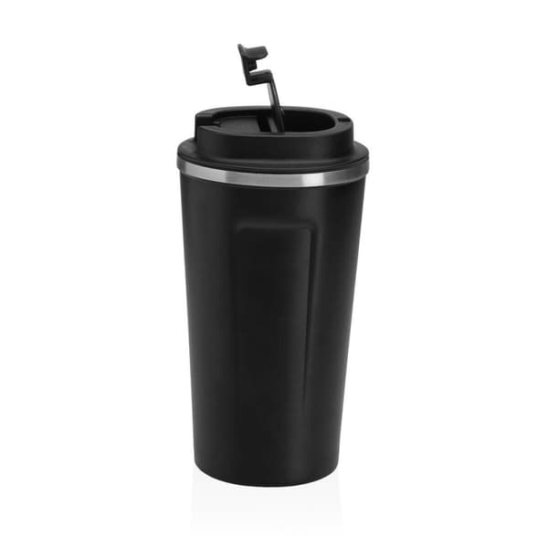 Glas med lock Versa Svart Stål polypropen 510 ml