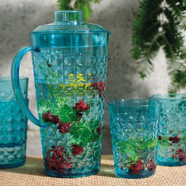 Set med kanna och glas Lifetime Blå Plast 5 Delar