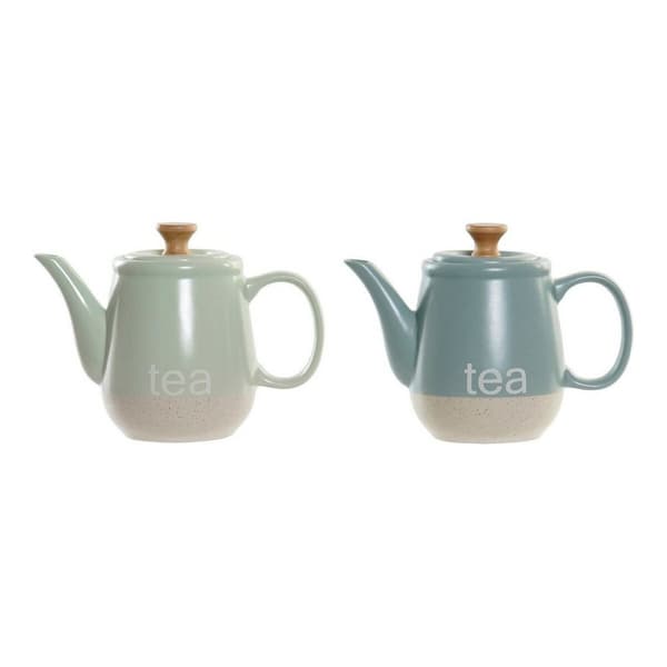 Tekanna DKD Home Decor 8424001793235 Blå Grön Stengods 1 L 22,5 x 12 x 16,5 cm (2 antal)