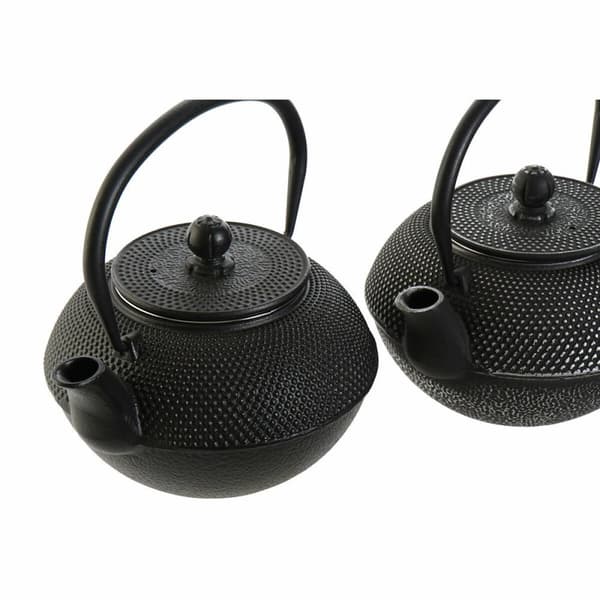 Tekanna DKD Home Decor Svart Silver Järn (18.5 x 16 x 17 cm) (2 pcs) (1200 ml)