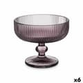 Miniatyrbild 1 av 3: Glass- och milkshakeglas Ränder Grå Glas 310 ml (6 antal)