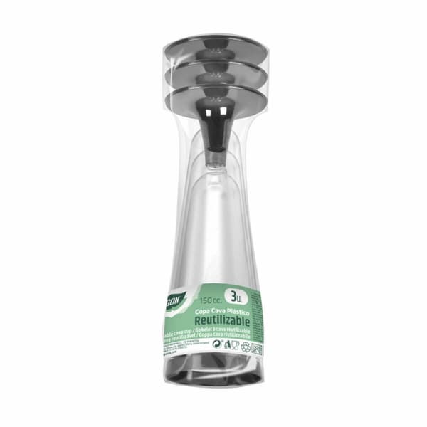 Återanvändbara cava-glas Algon Svart 36 antal 150 ml (3 Delar)