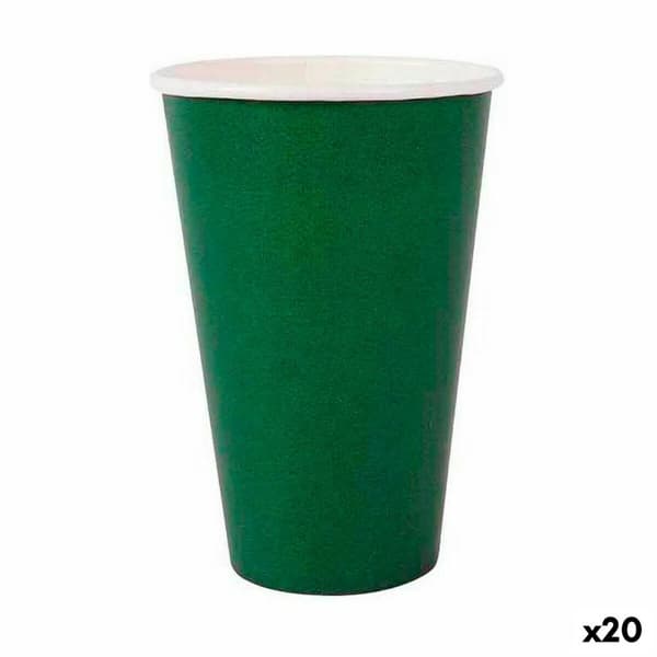 Glassæt Algon Engangsanvendelse Pap Grøn 10 Dele 350 ml (20 enheder)