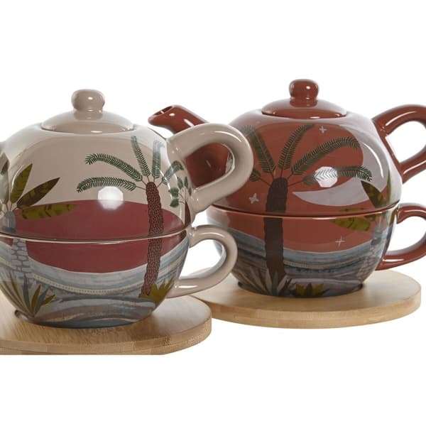Tekande Home ESPRIT Hvid Beige Terrakotta Lyserød Dolomite 750 ml (2 enheder)