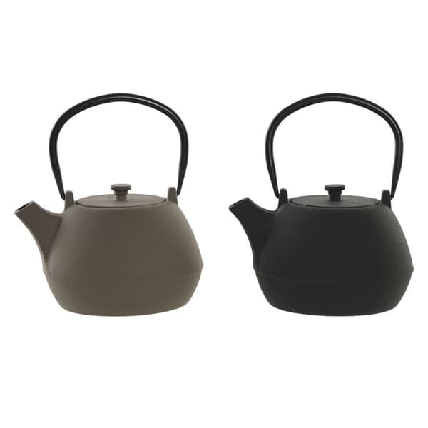 Tekande Home ESPRIT Sort Beige Rustfrit stål Jern 1,2 L (2 enheder)