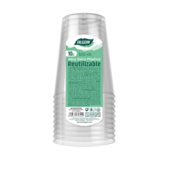 Set med återanvändbara glas Algon Transparent Cider 500 ml 10 antal