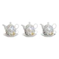 Miniatyrbillede 4 af 4: Teselskab-sæt DKD Home Decor Porcelæn Blå Terrakotta Hvid Gul (3 enheder)
