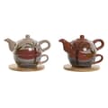 Miniatyrbillede 1 af 4: Tekande Home ESPRIT Hvid Beige Terrakotta Lyserød Dolomite 750 ml (2 enheder)