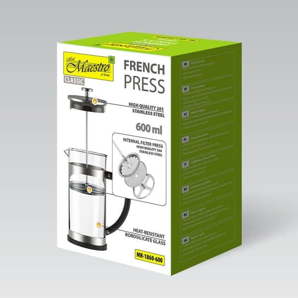 Tekande Feel Maestro MR-1860-600 Sort Stål Rustfrit stål Borosilikatglas 600 ml