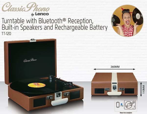 Lenco Retro vinylspelare porta