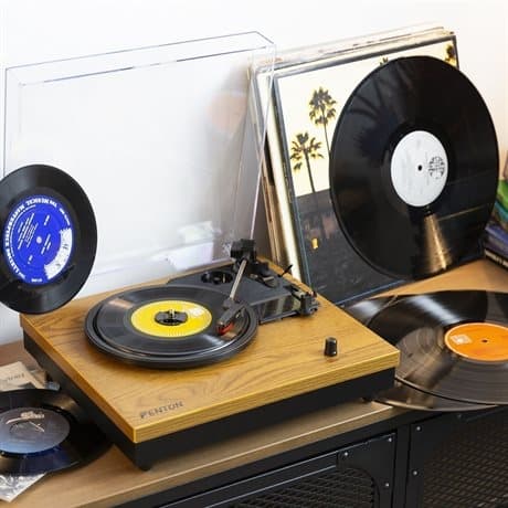 Fenton RP112L skivspelare med Bluetooth och inbyggda högtalare - Trädesign