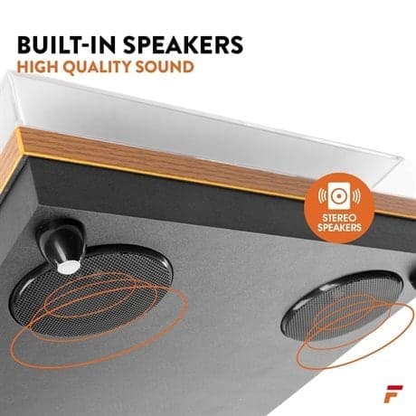 Fenton RP112L skivspelare med Bluetooth och inbyggda högtalare - Trädesign