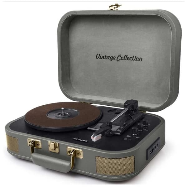 Muse MT-201 BTG stereo vinyl skivspelare - Grå - 33/45/78 rpm - MP3 och Bluetooth uppspelning
