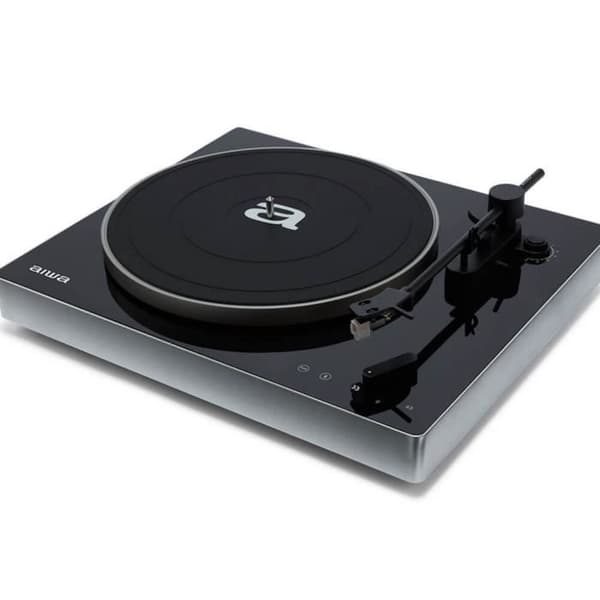 Aiwa APX-680BT svart vinyl skivspelare Bluetooth 2 hastigheter 33/45 rpm magnetisk aluminiumkapsel