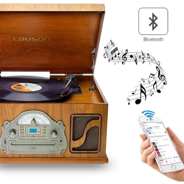 Lauson IVX22 Bluetooth multifunktions skivspelare med USB-kodning spelar in MP3, CD-spelare, FM-radio, högtalare