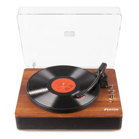 Fenton RP162D hifi retro skivspelare med Bluetooth och högtalare - Mörkbrun (valnöt)