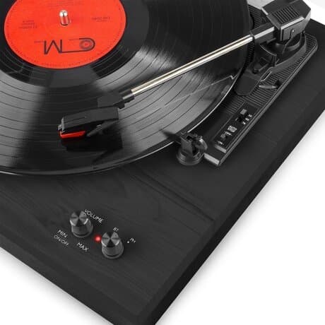 Fenton RP165B Stereo skivspelare med Bluetooth och högtalare - Svart / Grå