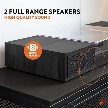 Fenton RP165B Stereo skivspelare med Bluetooth och högtalare - Svart / Grå