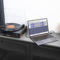 Miniatyrbild 4 av 11: Fenton RP102B skivspelare med Bluetooth, högtalare och mp3-inspelning - Svart / trä