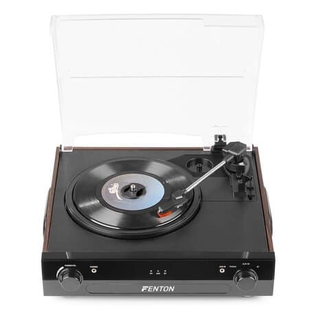 Fenton RP102B skivspelare med Bluetooth, högtalare och mp3-inspelning - Svart / trä