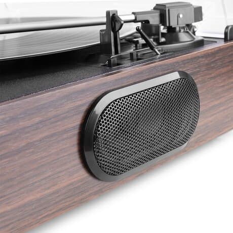 Fenton RP102B skivspelare med Bluetooth, högtalare och mp3-inspelning - Svart / trä