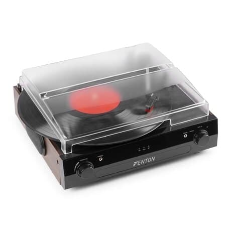 Fenton RP102B skivspelare med Bluetooth, högtalare och mp3-inspelning - Svart / trä