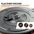 Miniatyrbild 6 av 11: Fenton RP161LW retro skivspelare Bluetooth - Inbyggda högtalare - Stereo - Trä