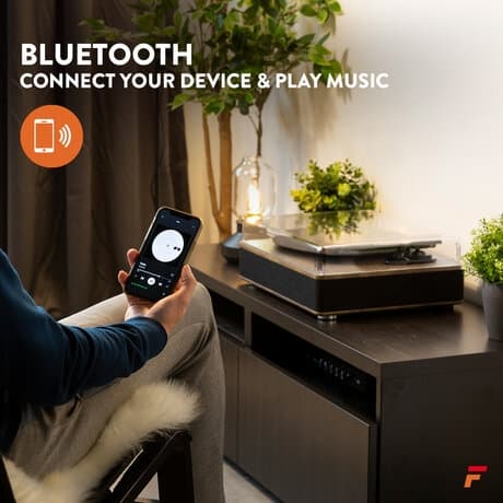 Fenton RP161LW retro skivspelare Bluetooth - Inbyggda högtalare - Stereo - Trä